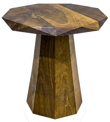 DİAMOND Yan Sehpa — Ceviz masif ahşap, 55 cm × 47 cm